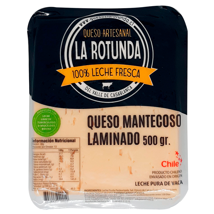Queso Mantecoso Laminado 500 gr